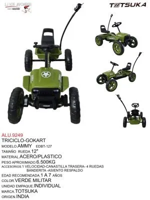 ALU.9249 Triciclo-Gokart Mod, AMMY EDBT-127 Verde