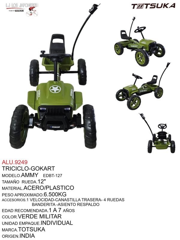 ALU.9249 Triciclo-Gokart Verde