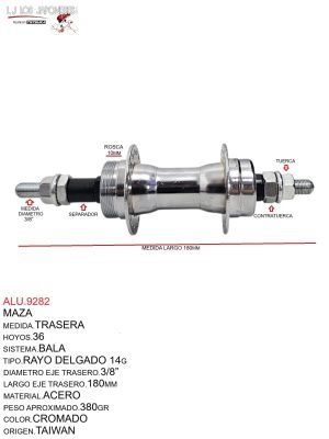 Maza Trasera 36H Rayo Delgado