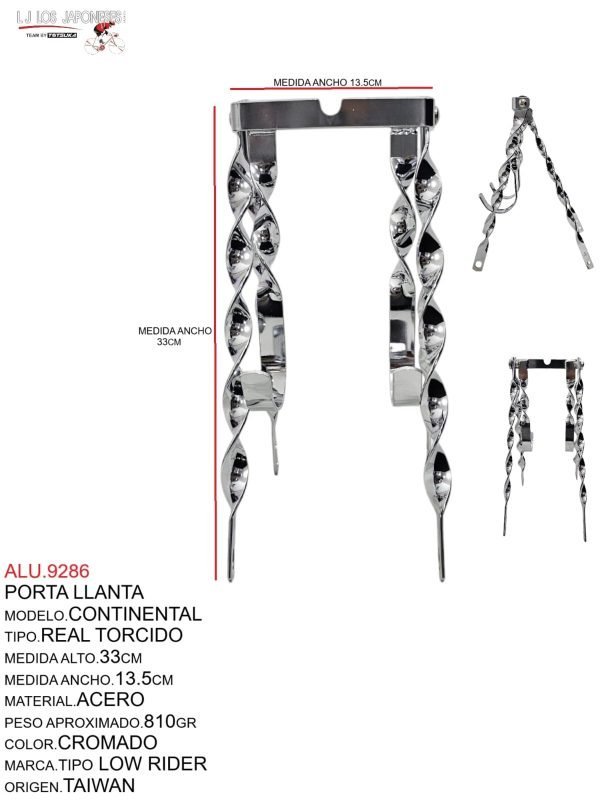 ALU.9286 Porta Llanta Continental Real Torcido