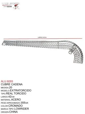ALU.9293 CUBRE CADENA MEDIDA.20, MODELO.EXTRATORCIDO, TIPO.REAL TORCIDO
