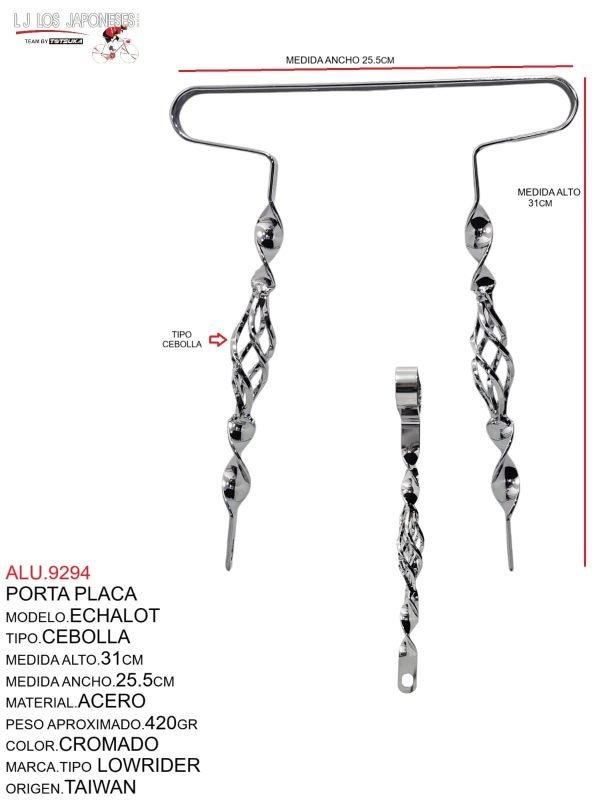 ALU.9294 Porta Placa Echalot Cebolla