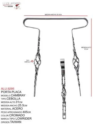 ALU.9295 Porta Placa Cambray Cebolla