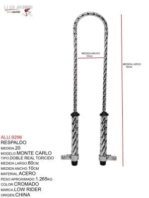 ALU.9296 RESPALDO R-20 MOD. MONTECARLO TIPO DOBLE REAL TORCIDO