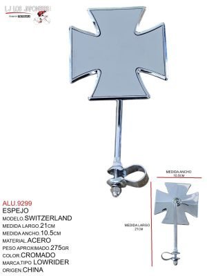 ESPEJO ACERO CROMADO MOD SWITZERLAND