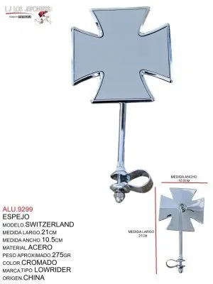 ALU.9299 ESPEJO ACERO CROMADO MOD SWITZERLAND