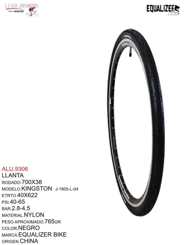 ALU.9306 Llanta ligera para rodado urbano Modelo KINGSTON J-1805-L-04. Rodado 700x38.