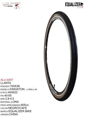 ALU.9307 Llanta ligera y resistente Modelo KINGSTON J-1805-L-04. Rodado 700x38.