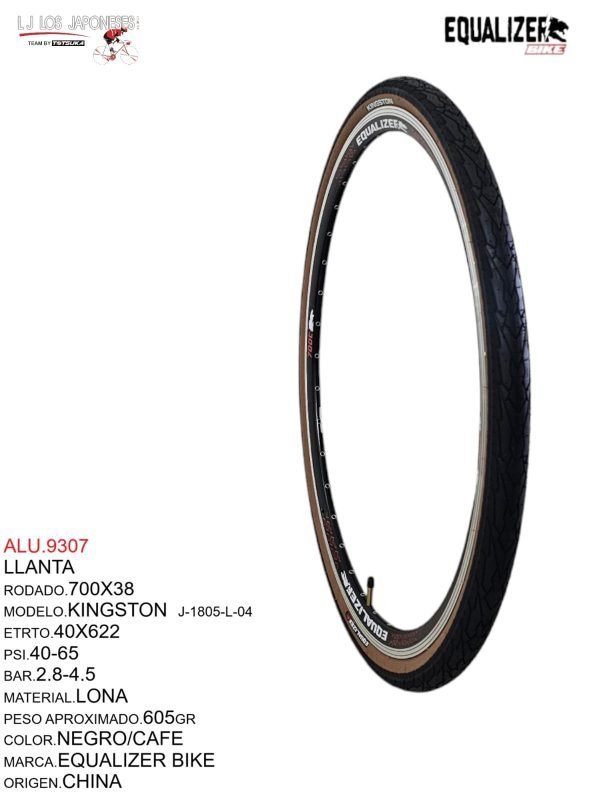 Llanta ligera y resistente Modelo KINGSTON J-1805-L-04. Rodado 700x38.