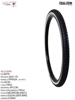 ALU.9308 Llanta para bicicletas plegables Modelo PRAGA JH-157-3. Rodado 24x1.75.