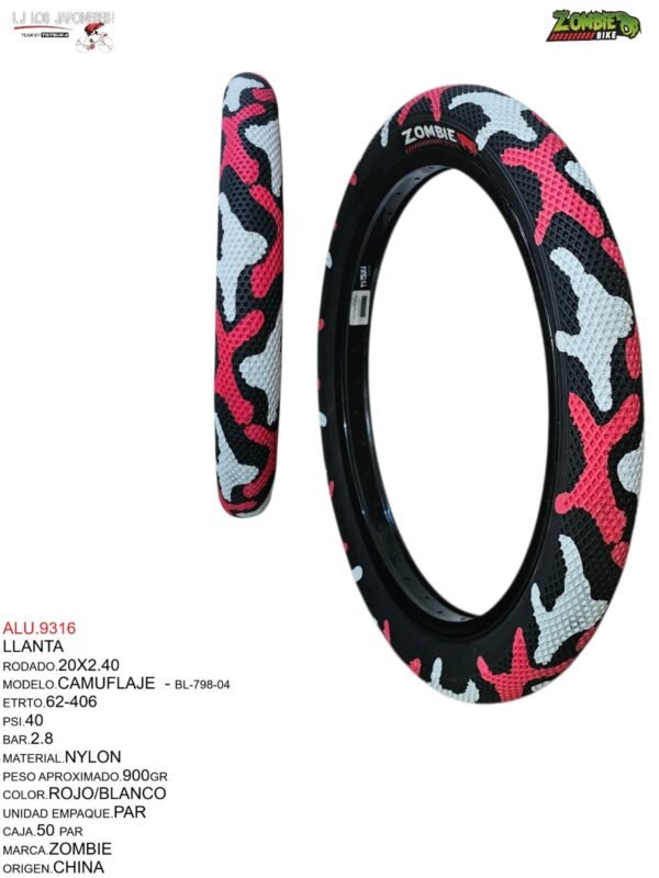 ALU.9316-1.jpeg LLANTA 20X2.40 MOD.CAMUFLAJE ROJO ZOMBIE BIKE
