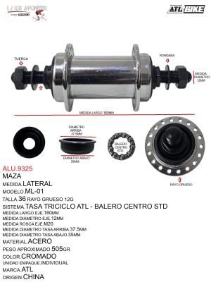 Maza Lateral ML-01 Tasa Balero Centro STD
