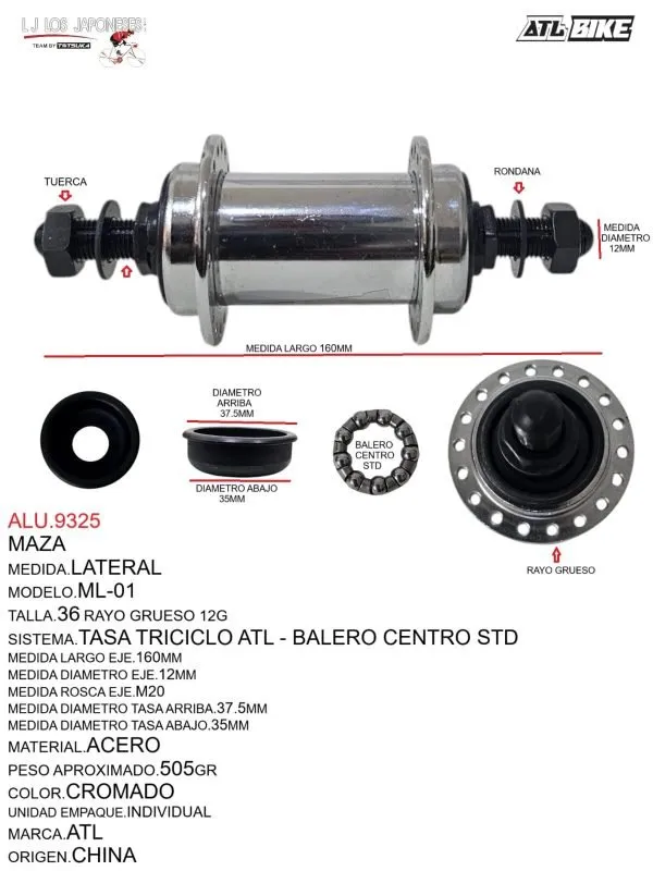Maza Lateral ML-01 Tasa Balero Centro STD