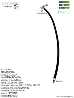 ALU.9338 Manguera Rosca Para Bomba