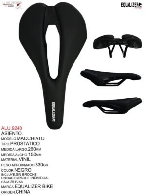 ASIENTO MTB MACCHIATO PROSTATICO NEGRO EQUALIZER BIKE