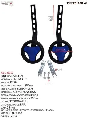 ALU.9357 RUEDA LATERAL 12-20 INDIA MODELO REMEMBER NEGRO/AZUL