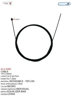 ALU.9365 Cable Cambio Negro