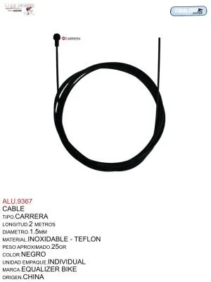 ALU.9367 Cable Carrera Negro