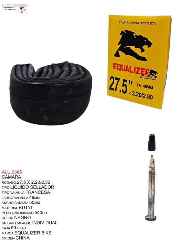 CAMARA 27.5X2.20/2.50 48MM V.F..LIQUIDO SELLADOR  EQUALIZER BIKE