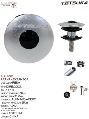 EXPANSOR ARAÑA  1 1/8  OVER PLATA KEYZER BIKE