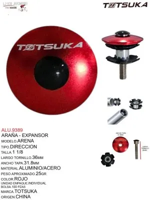 EXPANSOR ARAÑA  1 1/8  OVER ROJO KEYZER BIKE