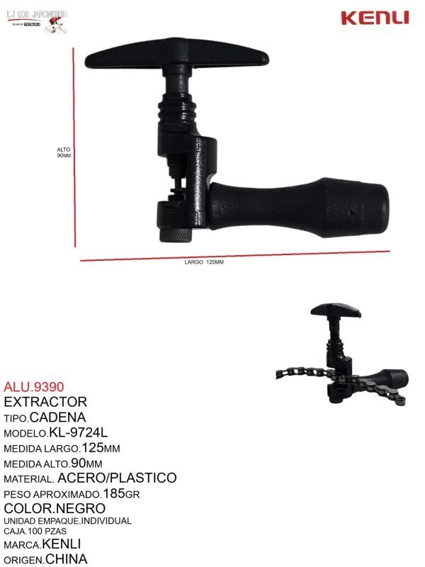 ALU.9390 EXTRACTOR DE CADENA KL-9724L KENLI KEYZER BIKE