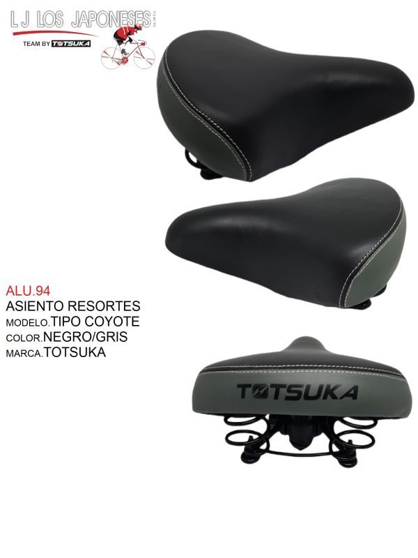 ALU.94-2 ASIENTO RESORTES TIPO COYOTE NEGRO/GRIS TOTSUKA