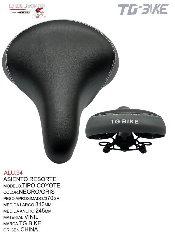 ALU.94 ASIENTO RESORTES TIPO COYOTE NEGRO/GRIS TOTSUKA
