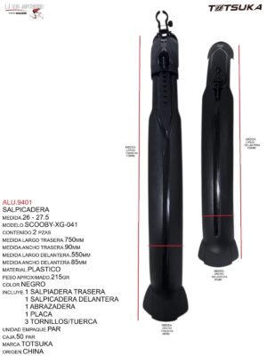 SALPICADERA PLASTICO 26-27.5  TSK-041  51X45X33cm MARCA TOTSUKA MODELO SCOOBY NEGRO