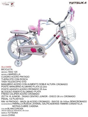 BICICLETA 16X1.75 MOD.MARSELLA ROSA TOTSUKA