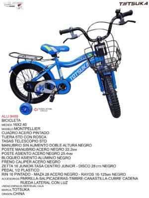 BICICLETA 16X2.125 MTB ACERO MOD.MONTPELLIER AZUL
