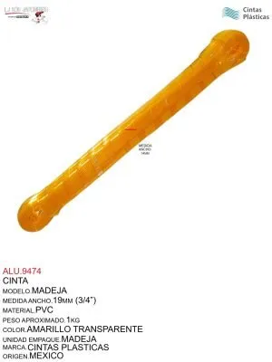 ALU.9474 CINTA MADEJA AMARILLO TRANSPARENTE NACIONAL