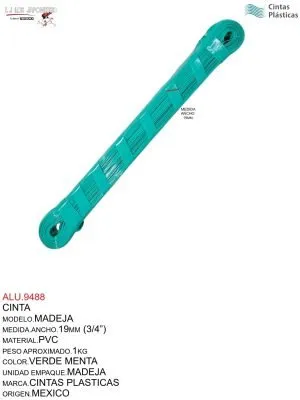 ALU.9488 CINTA MADEJA VERDE MENTA NACIONAL