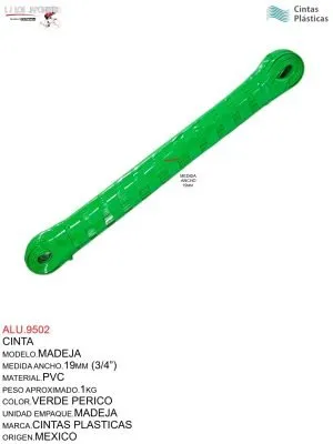 ALU.9502 CINTA MADEJA VERDE PERICO 19MM