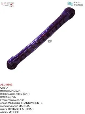 ALU.9503 CINTA MADEJA MORADO TRANSPARENTE 19MM (3/4") PVC