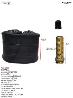 ALU.9529-1.jpeg CAMARA 24X2.20/2.50 BUTYL V.A. TG BIKE TOTSUKA