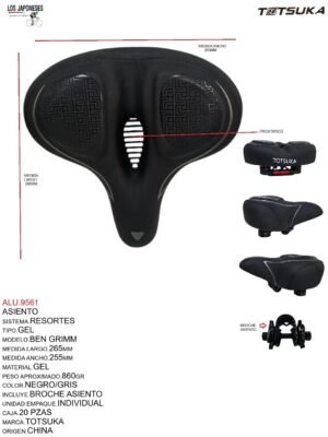 ASIENTO PROSTATICO GEL C/RESORTES  265X255MM MARCA TOTSUKA MODELO BEN GRIMM