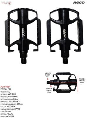 PEDAL 1/2  MOD.WP-895 NEGRO ALUMINIO SIERRA NECO