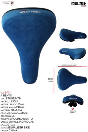 ALU.9701 ASIENTO STUNT/MTB MODELO LUIGUI MARCA EQUALIZER BIKE AZUL