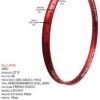 ARO 27.5X36 AERODINAMICO OJILLADO EQUALIZER BIKE (45MM) MODELO STUNT MARCA EQUALIZER COLOR ROJO